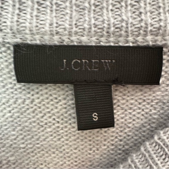 J. Crew Womens Gray Mohair Wool Crew Neck Geometric Nordic Sweater Sz S - Picture 5 of 6